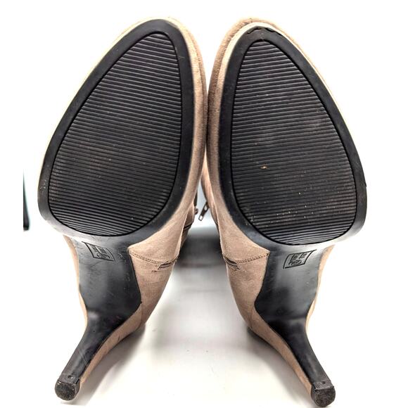 Mootsies Tootsies Suede Knee-High Heels – 3.5" Heel - Y2K Minimalist, Taupe, 10M - Picture 11 of 16